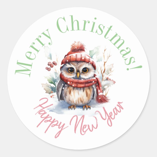 Pegatina Redonda Pegatinas de Navidad (Anverso)