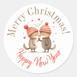 Pegatina Redonda Pegatinas de Navidad
