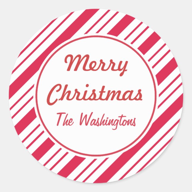 Pegatina Redonda Pegatinas de Navidad con menta (Anverso)