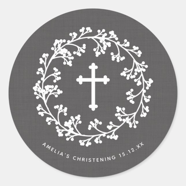 Pegatina Redonda Pegatinas de navidad en el aliento del bebé (Anverso)