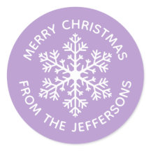 Pegatinas de Navidad Purple Snowflake