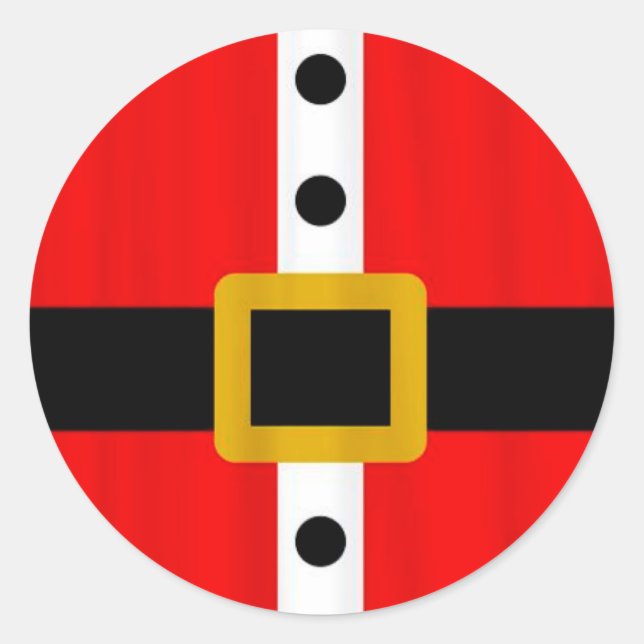 Pegatina Redonda Pegatinas de Navidad/traje de Papá Noel (Anverso)