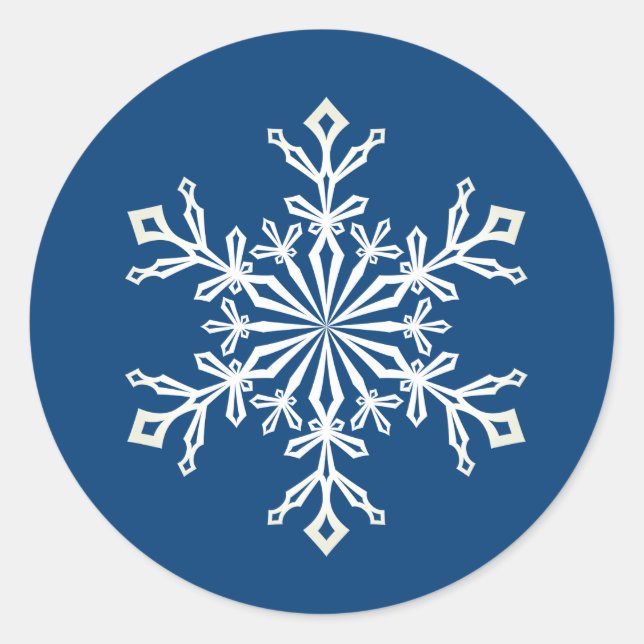 Pegatina Redonda Pegatinas de Navidad y copos de nieve (Anverso)