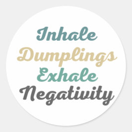 Pegatina Redonda Pegatinas de Negatividad Exhale Dumplings