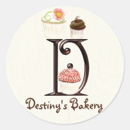 Pegatina Redonda Pegatinas de negocios con logotipo de pastel de mo