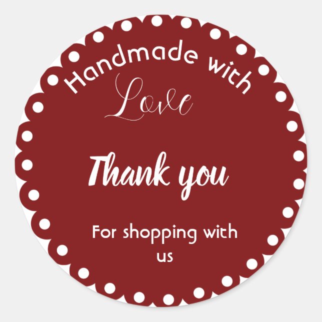 Pegatina Redonda Pegatinas de negocios de color rojo oscuro (Anverso)