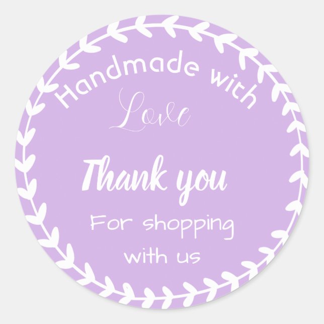 Pegatina Redonda Pegatinas de negocios de diseño de fronteras. (Anverso)