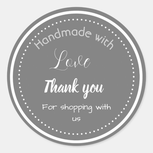 Pegatina Redonda Pegatinas de negocios de diseño de fronteras grise (Anverso)