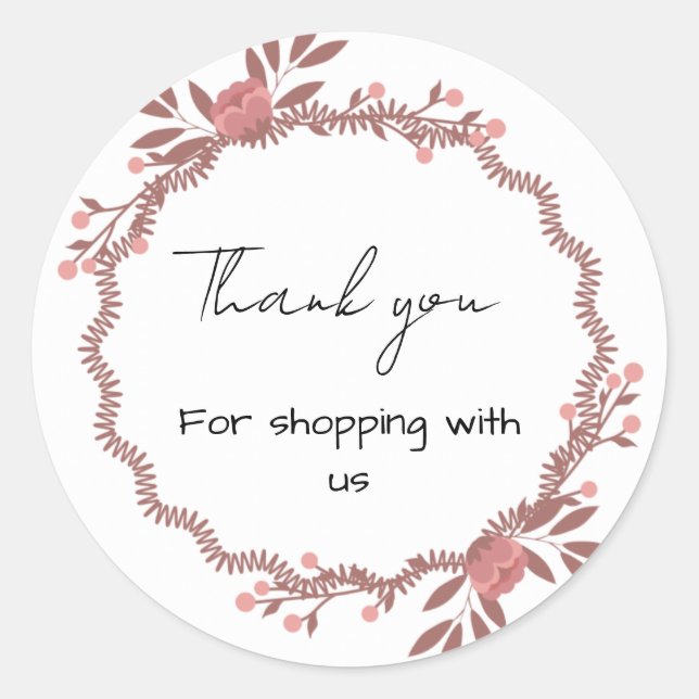 Pegatina Redonda Pegatinas de negocios florales (Anverso)