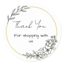 Pegatinas de negocios florales simples