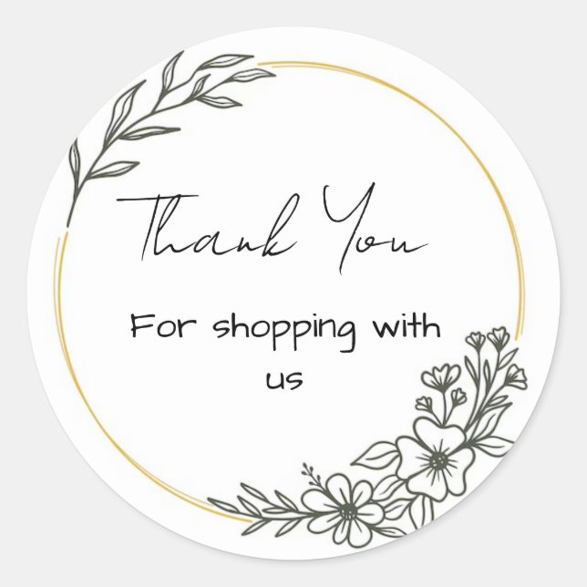 Pegatina Redonda Pegatinas de negocios florales simples (Anverso)