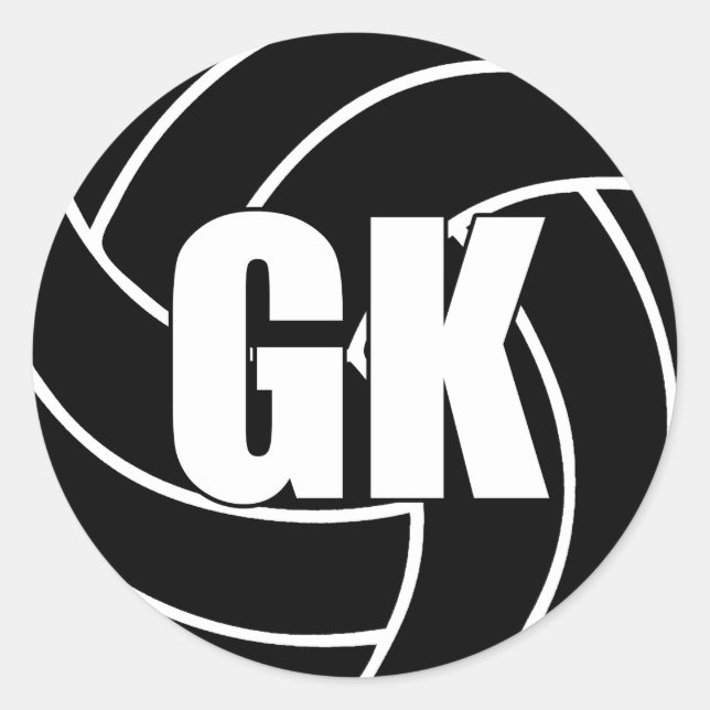 Pegatina Redonda Pegatinas de Netball Goal Keeper, GK, Netball Team (Anverso)