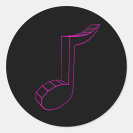 Pegatina Redonda Pegatinas de notas musicales