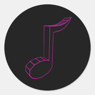Pegatina Redonda Pegatinas de notas musicales