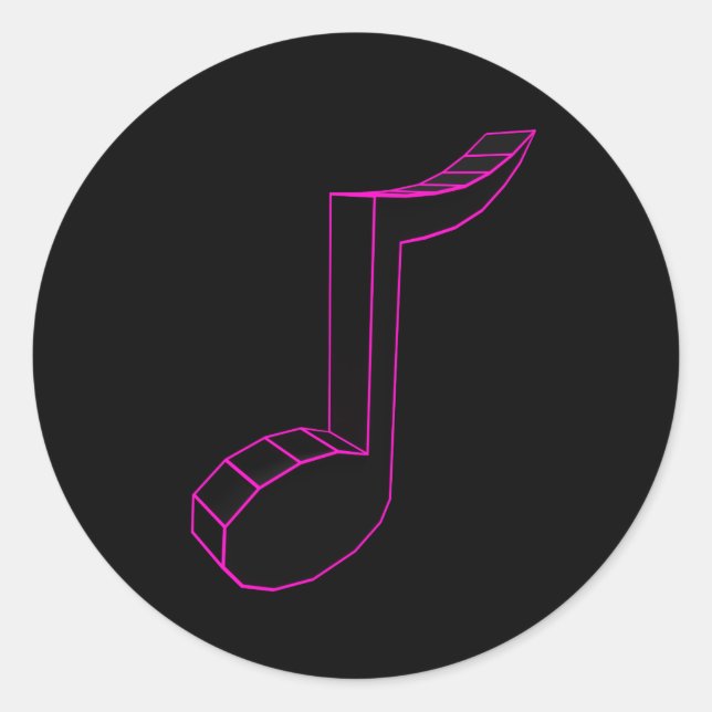 Pegatina Redonda Pegatinas de notas musicales (Anverso)