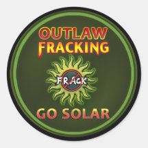 Pegatinas de Occupy Earth "Go Solar - Outlaw Frack