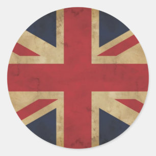 Pegatina Redonda Pegatinas de Old Union Jack