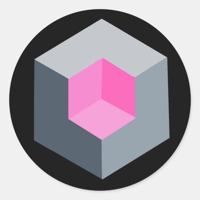 Pegatina Redonda 'Pegatinas de Op-Art Geométricos (Anverso)