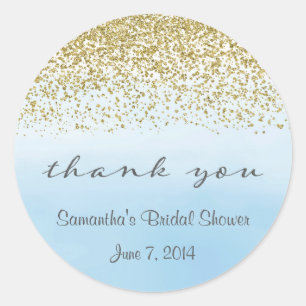 Pegatina Redonda Pegatinas de oro y azul