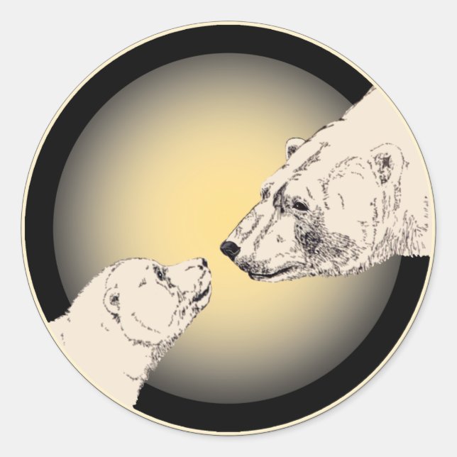 Pegatina Redonda Pegatinas de ositos polares Pegatinas de osos salv (Anverso)