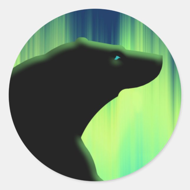 Pegatina Redonda Pegatinas de Oso Polar Pegatinas de Arte de Vida S (Anverso)