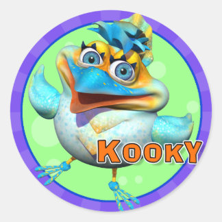 Pegatina Redonda Pegatinas de pájaro de Kooky divertidos