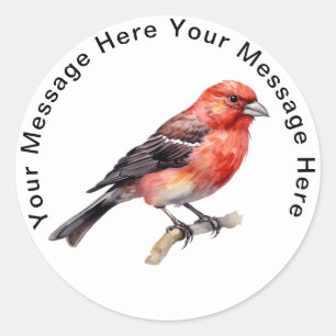 Pegatina Redonda Pegatinas de pájaro personalizados de la cruz roja