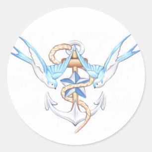 Pegatina Redonda pegatinas de pájaros