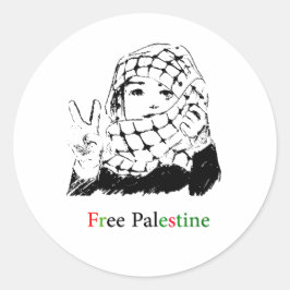 Pegatina Redonda Pegatinas de Palestina Libre