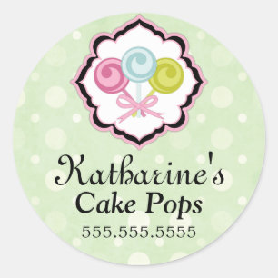 Pegatina Redonda Pegatinas de panadería Cake Pops