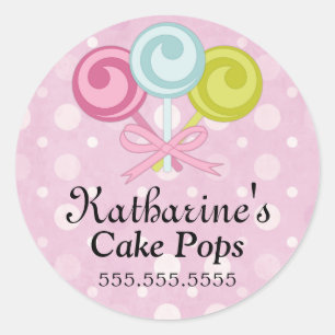 Pegatina Redonda Pegatinas de panadería Cake Pops