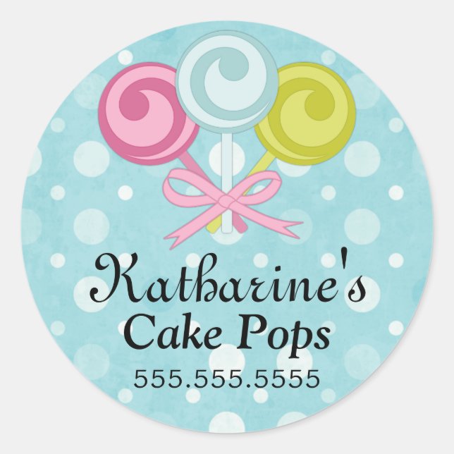 Pegatina Redonda Pegatinas de panadería Cake Pops (Anverso)