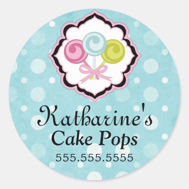 Pegatina Redonda Pegatinas de panadería Cake Pops (Anverso)