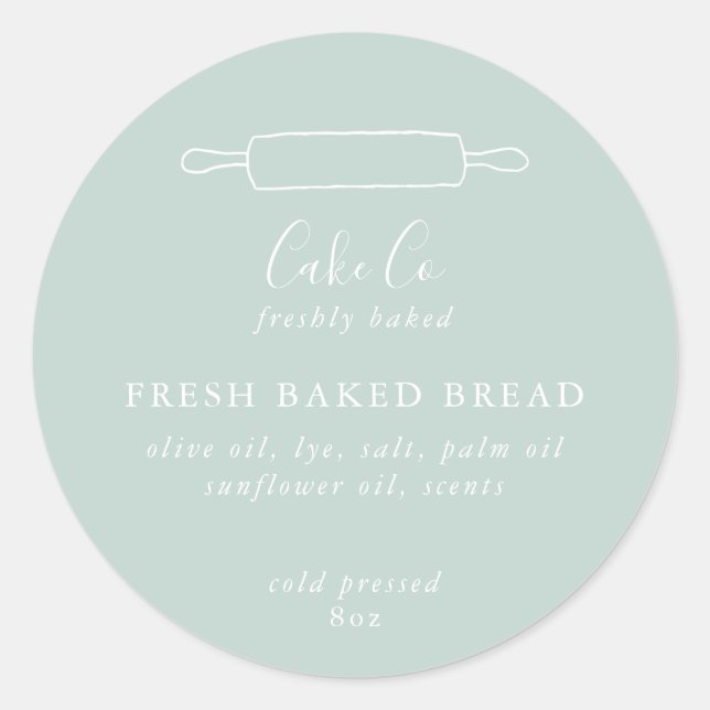Pegatina Redonda Pegatinas de panadería personalizables (Anverso)