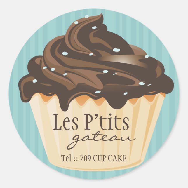 Pegatina Redonda Pegatinas de panaderías ricas y extravagantes (Anverso)