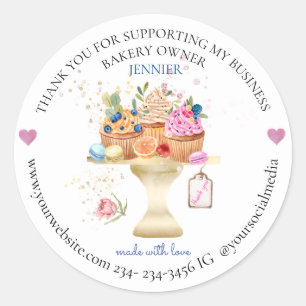 Pegatina Redonda Pegatinas de paquetes de panadería