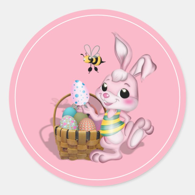 Pegatina Redonda Pegatinas de Pascua (Anverso)