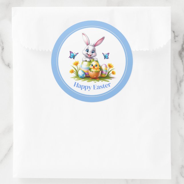 Pegatina Redonda Pegatinas de Pascua-Bunny (Bolso)