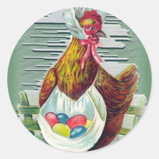 Pegatina Redonda Pegatinas de Pascua de Hen y Huevos