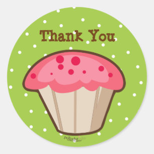 Pegatina Redonda Pegatinas de pastel rosa