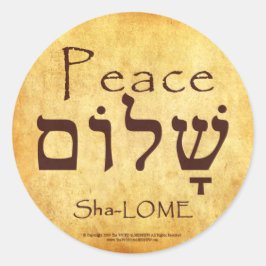 Pegatina Redonda PEGATINAS de PEACE HEBREW