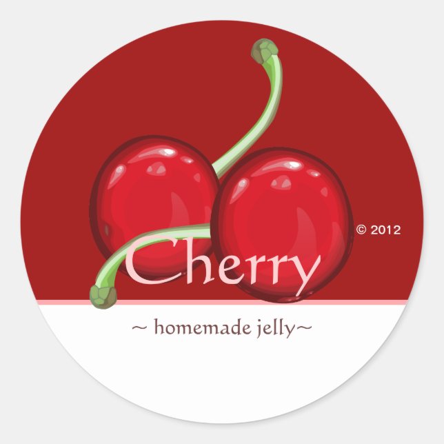Pegatina Redonda Pegatinas de personalizable Cherry (Anverso)