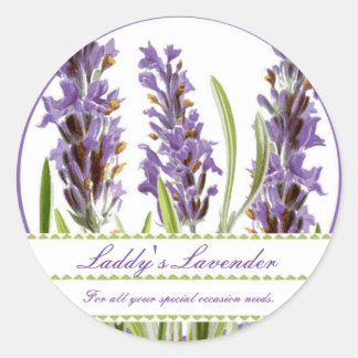 Pegatina Redonda Pegatinas de Personalizado de lavanda de época