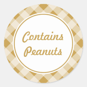 Pegatina Redonda Pegatinas de personalizado Peanut Butter Gingham