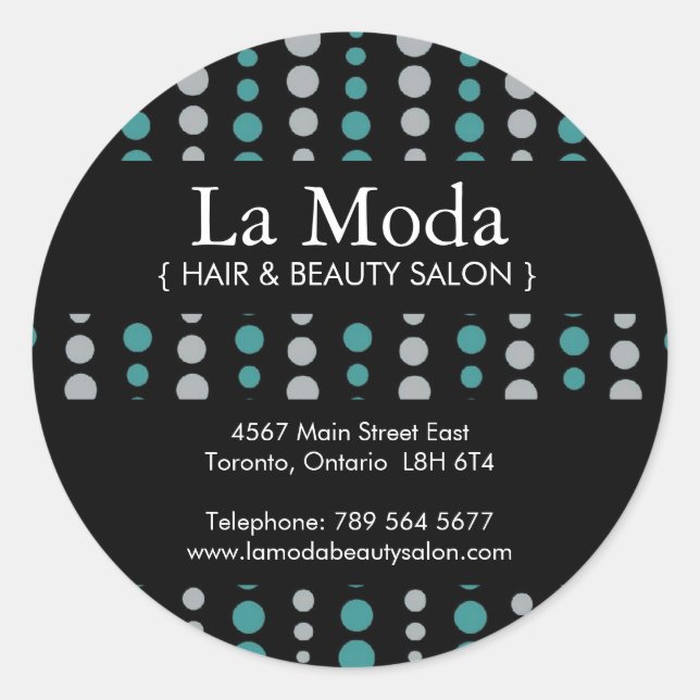 Pegatina Redonda Pegatinas de personalizado Salon (Anverso)