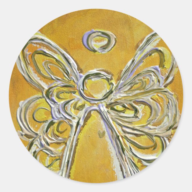 Pegatina Redonda Pegatinas de Personalizados de arte de ángel amari (Anverso)