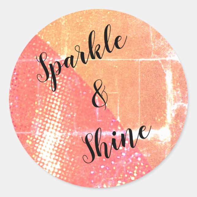 Pegatina Redonda Pegatinas de Personalizados Sparkle & Shine (Anverso)