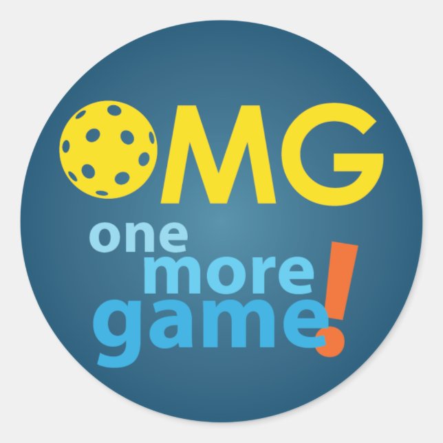Pegatina Redonda PEGATINAS de pickleball de OMG (Anverso)