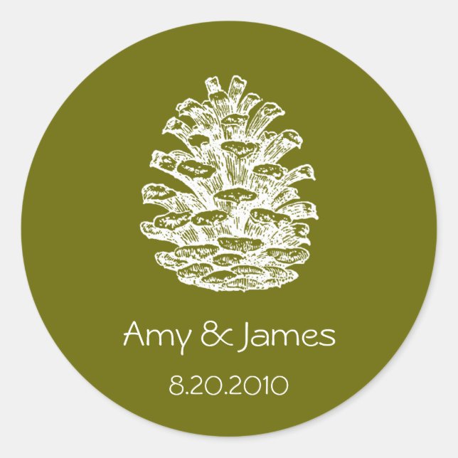 Pegatina Redonda Pegatinas de Pinecone (Anverso)