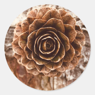 Pegatina Redonda Pegatinas de Pinecone Autumn